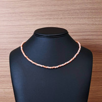 47.21 Ct. Coral Multi Stone Necklace, 18K White Gold Life Style