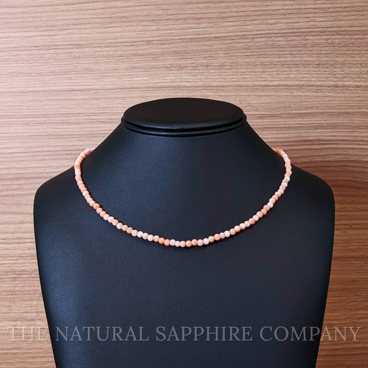 47.21 Ct. Coral Multi Stone Necklace, 18K White Gold