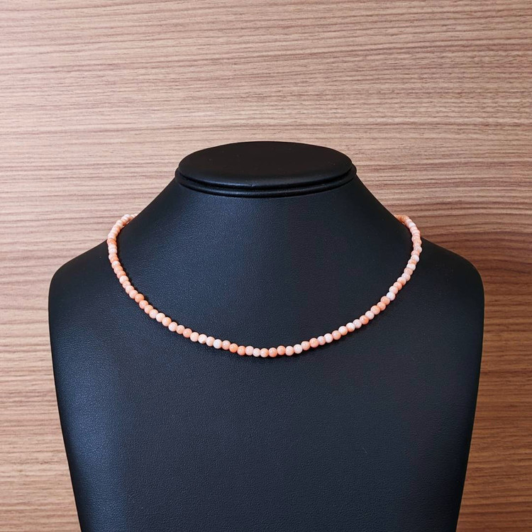 47.21 Ct. Coral Multi Stone Necklace, 18K White Gold