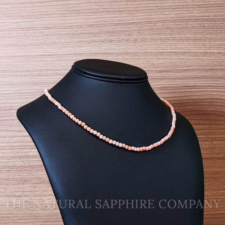 47.21 Ct. Coral Multi Stone Necklace, 18K White Gold