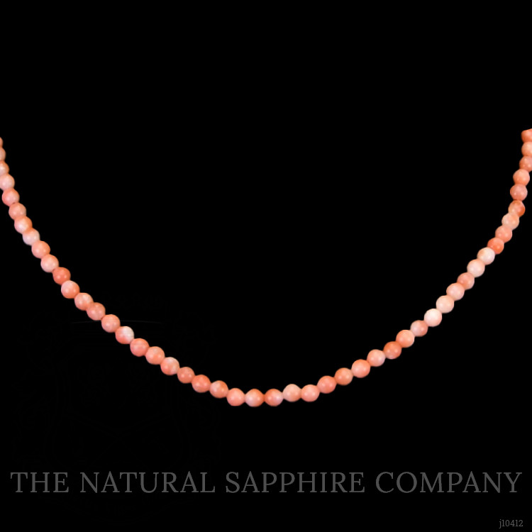 39.14 Ct. Coral Multi Stone Necklace, 18K White Gold