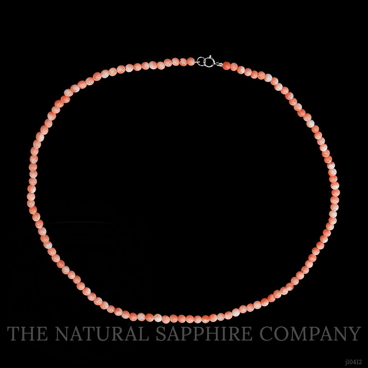 39.14 Ct. Coral Multi Stone Necklace, 18K White Gold