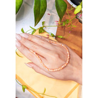 39.14 Ct. Coral Multi Stone Necklace, 18K White Gold Life Style