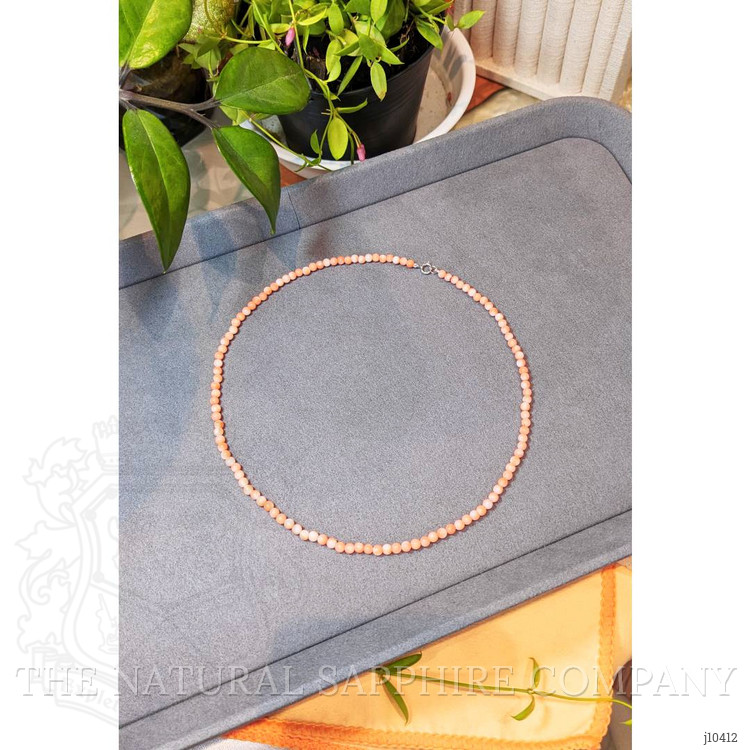 39.14 Ct. Coral Multi Stone Necklace, 18K White Gold