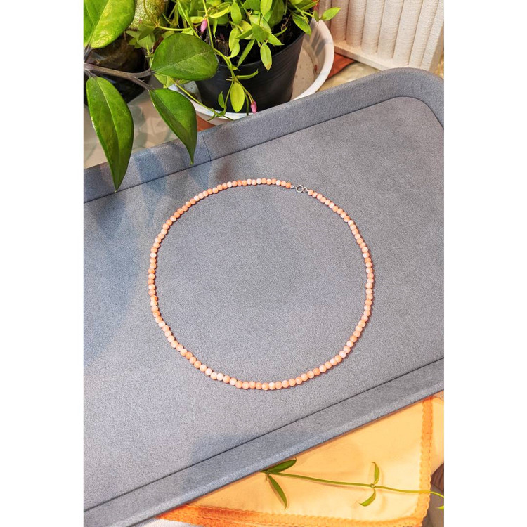 39.14 Ct. Coral Multi Stone Necklace, 18K White Gold