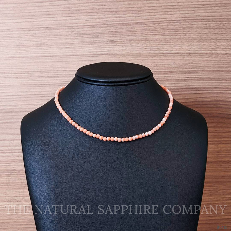 39.14 Ct. Coral Multi Stone Necklace, 18K White Gold