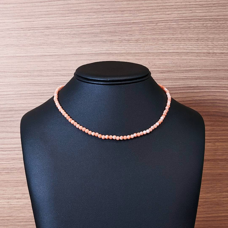 39.14 Ct. Coral Multi Stone Necklace, 18K White Gold