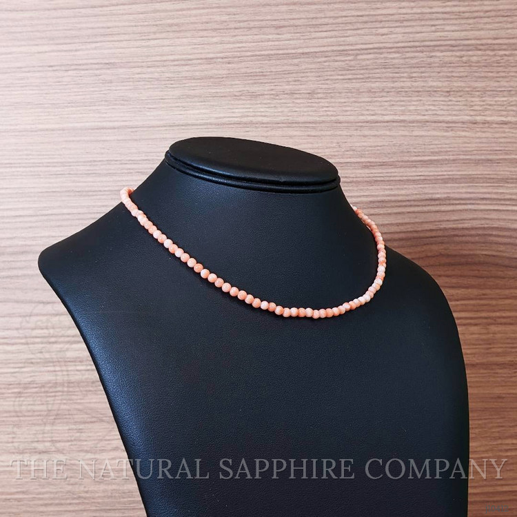 39.14 Ct. Coral Multi Stone Necklace, 18K White Gold