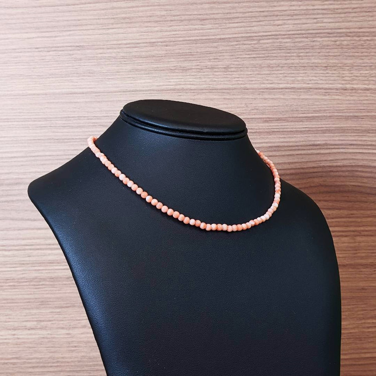 39.14 Ct. Coral Multi Stone Necklace, 18K White Gold