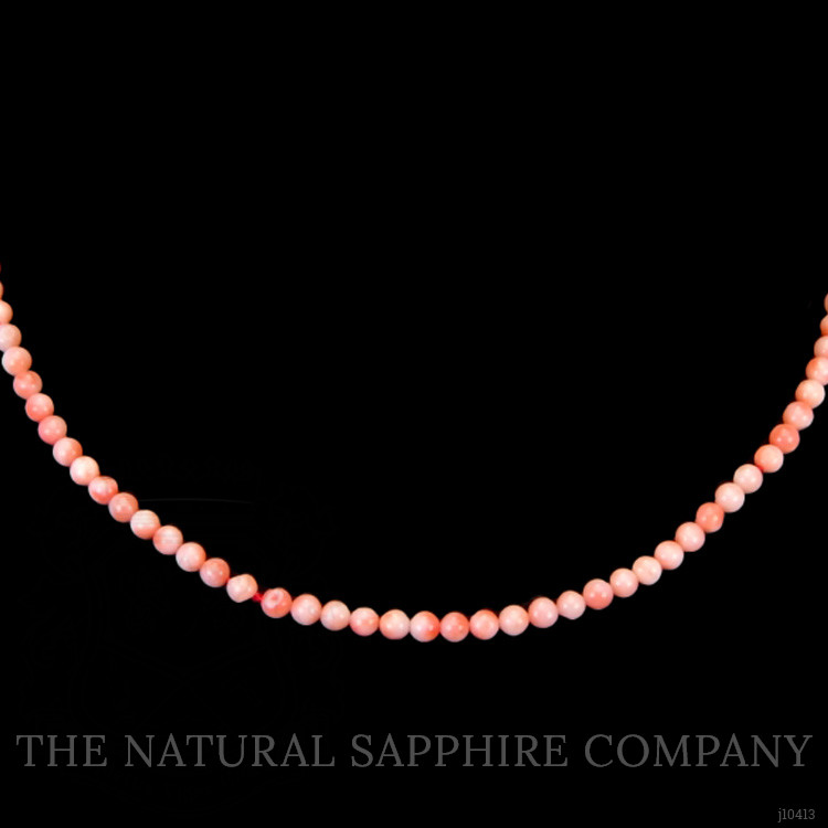 37.26 Ct. Coral Multi Stone Necklace, 18K Yellow Gold