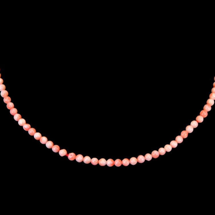 37.26 Ct. Coral Multi Stone Necklace, 18K Yellow Gold