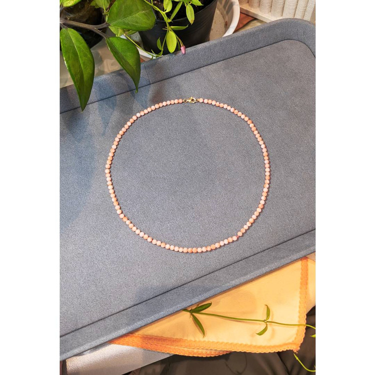 37.26 Ct. Coral Multi Stone Necklace, 18K Yellow Gold