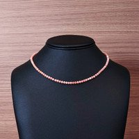 37.26 Ct. Coral Multi Stone Necklace, 18K Yellow Gold Life Style