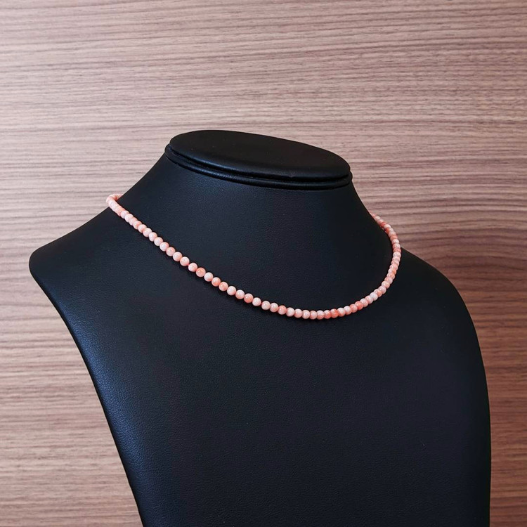 37.26 Ct. Coral Multi Stone Necklace, 18K Yellow Gold