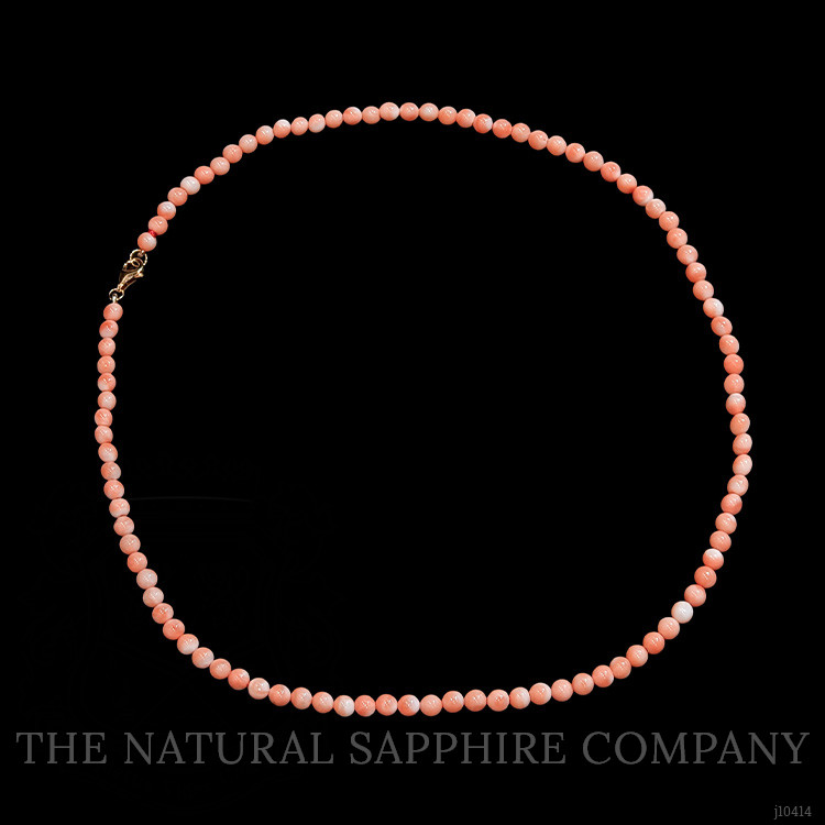 50.18 Ct. Coral Multi Stone Necklace, 18K Yellow Gold