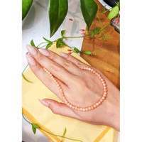 50.18 Ct. Coral Multi Stone Necklace, 18K Yellow Gold Life Style