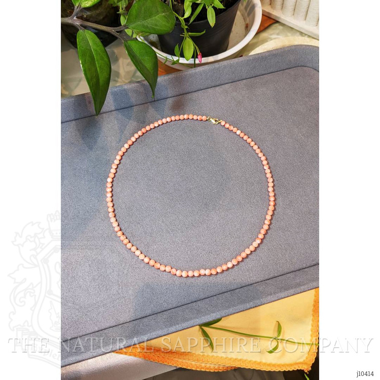 50.18 Ct. Coral Multi Stone Necklace, 18K Yellow Gold