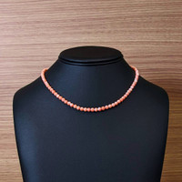 50.18 Ct. Coral Multi Stone Necklace, 18K Yellow Gold Life Style