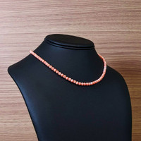 50.18 Ct. Coral Multi Stone Necklace, 18K Yellow Gold Life Style