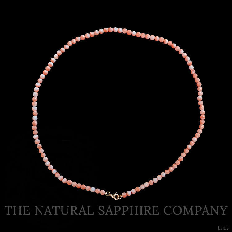 41.47 Ct. Coral Multi Stone Necklace, 18K Yellow Gold