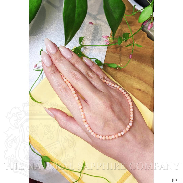 41.47 Ct. Coral Multi Stone Necklace, 18K Yellow Gold