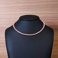 41.47 Ct. Coral Multi Stone Necklace, 18K Yellow Gold Life Style