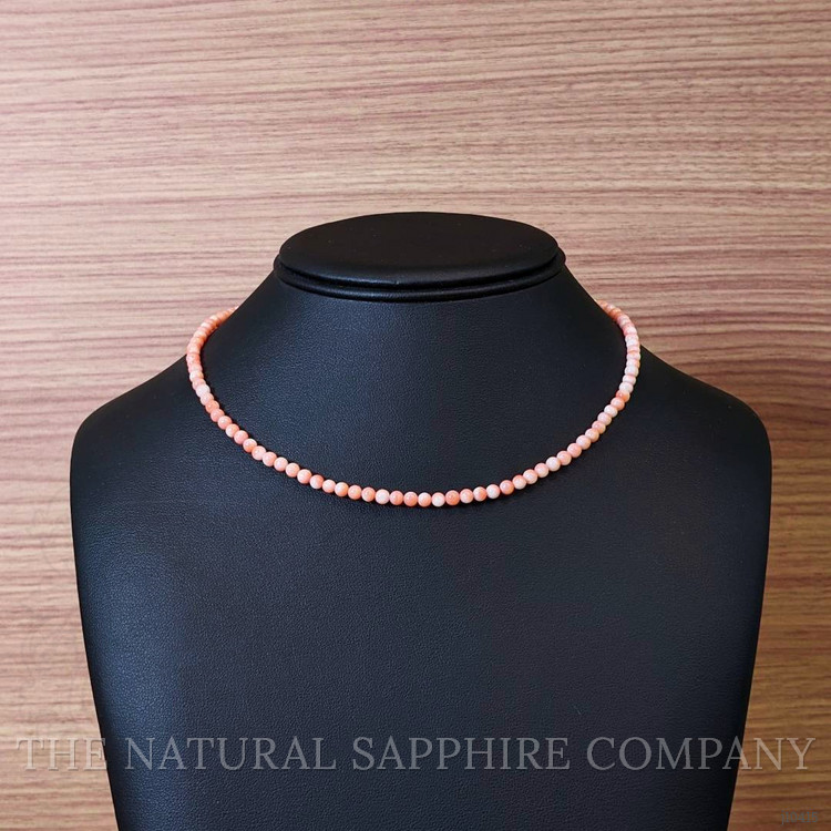 41.47 Ct. Coral Multi Stone Necklace, 18K Yellow Gold