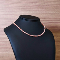 41.47 Ct. Coral Multi Stone Necklace, 18K Yellow Gold Life Style