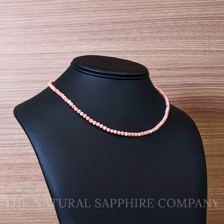 41.47 Ct. Coral Multi Stone Necklace, 18K Yellow Gold