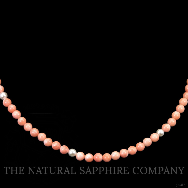 50.83 Ct. Coral Multi Stone Necklace, 18K Yellow Gold