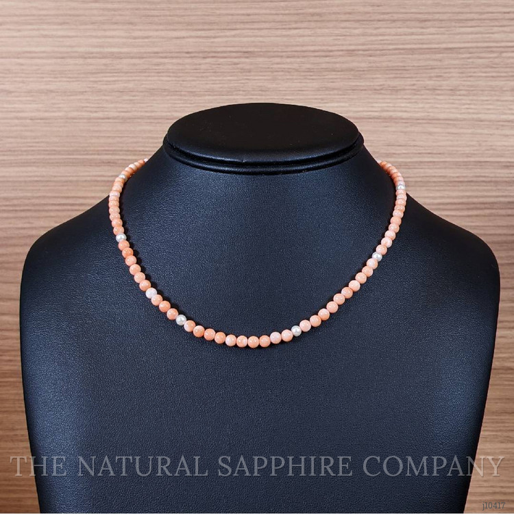 50.83 Ct. Coral Multi Stone Necklace, 18K Yellow Gold