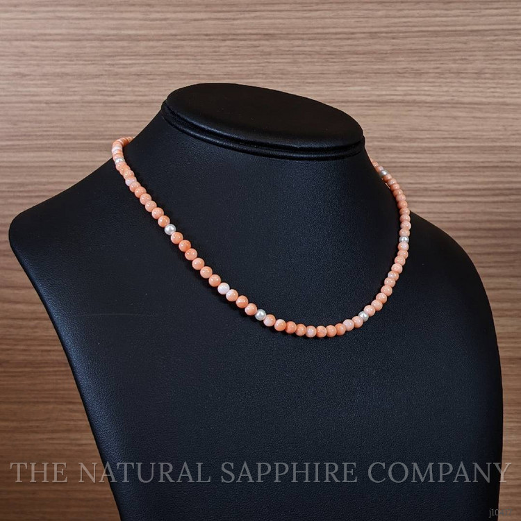 50.83 Ct. Coral Multi Stone Necklace, 18K Yellow Gold