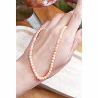 50.83 Ct. Coral Multi Stone Necklace, 18K Yellow Gold Life Style