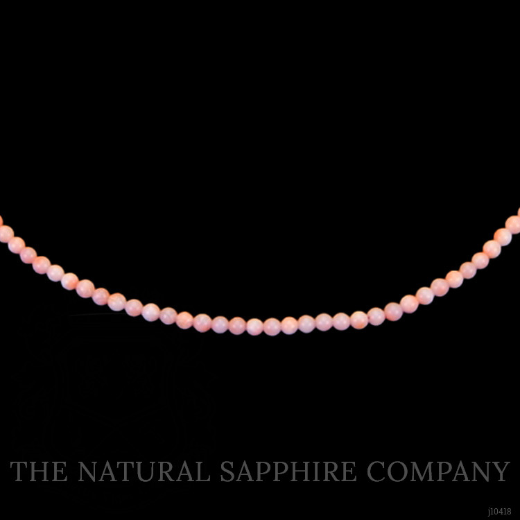 19.25 Ct. Coral Multi Stone Necklace, 18K White Gold