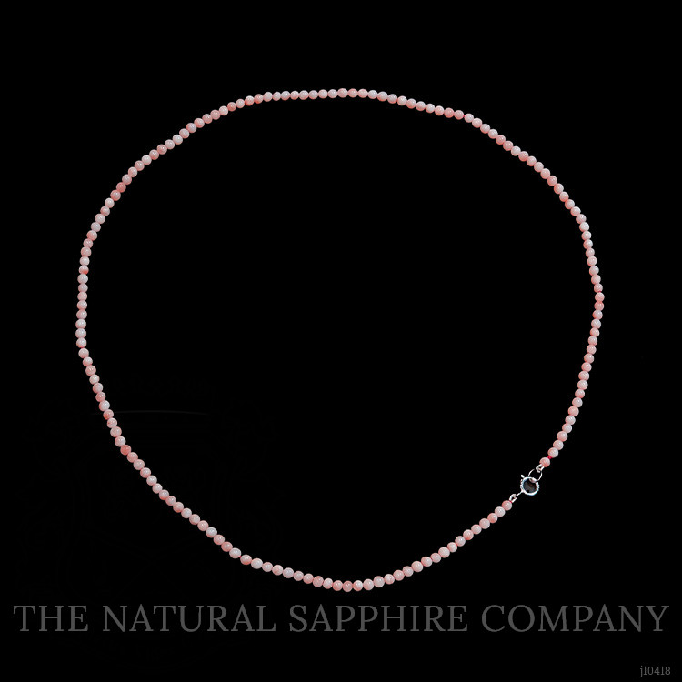 19.25 Ct. Coral Multi Stone Necklace, 18K White Gold