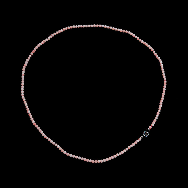 19.25 Ct. Coral Multi Stone Necklace, 18K White Gold