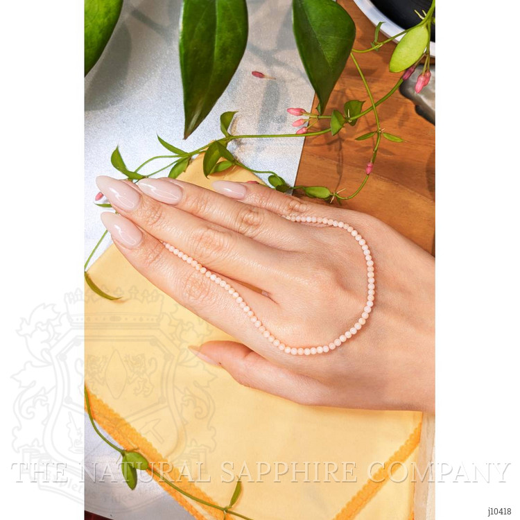 19.25 Ct. Coral Multi Stone Necklace, 18K White Gold