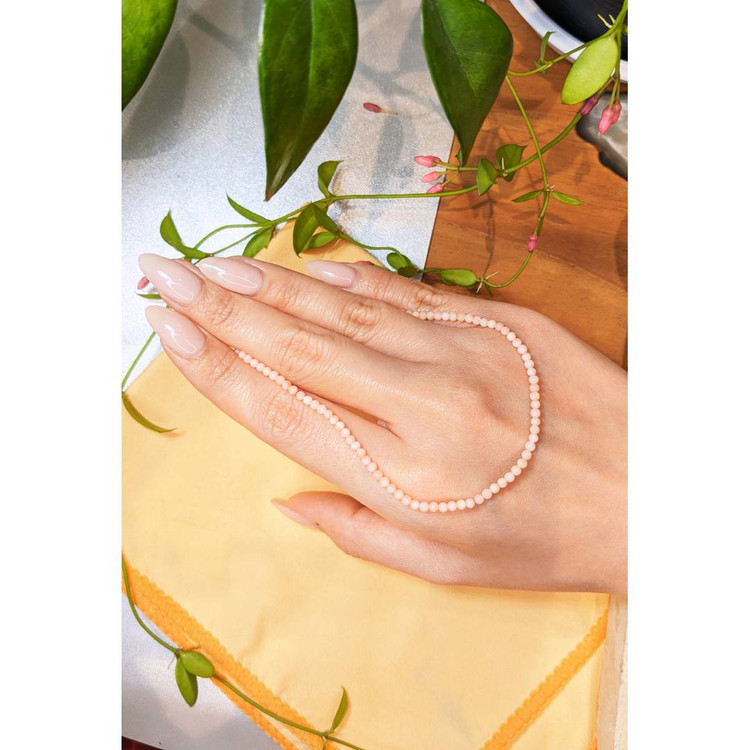 19.25 Ct. Coral Multi Stone Necklace, 18K White Gold