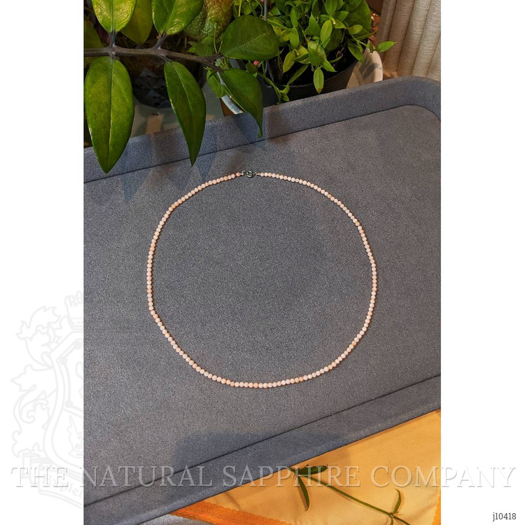 19.25 Ct. Coral Multi Stone Necklace, 18K White Gold