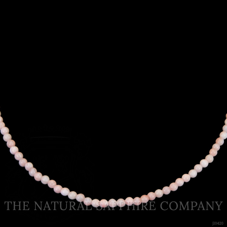 45.52 Ct. Coral Multi Stone Necklace, 18K White Gold