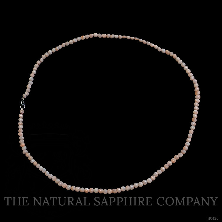 45.52 Ct. Coral Multi Stone Necklace, 18K White Gold