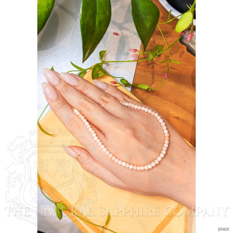 45.52 Ct. Coral Multi Stone Necklace, 18K White Gold