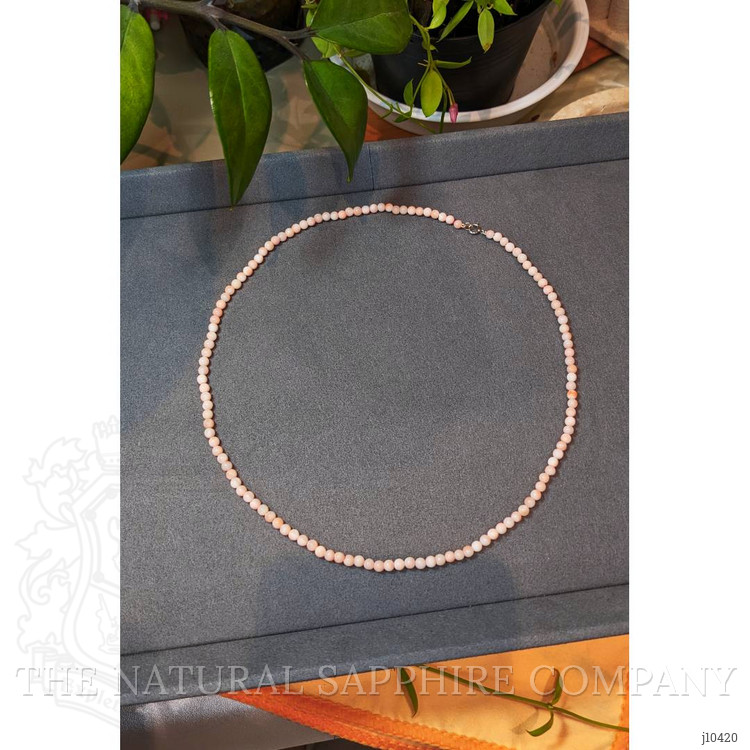 45.52 Ct. Coral Multi Stone Necklace, 18K White Gold