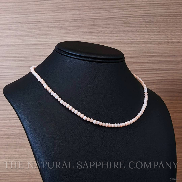 45.52 Ct. Coral Multi Stone Necklace, 18K White Gold