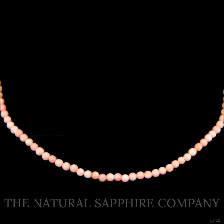 37.20 Ct. Coral Multi Stone Necklace, 18K White Gold