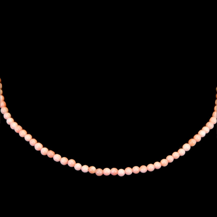 37.20 Ct. Coral Multi Stone Necklace, 18K White Gold