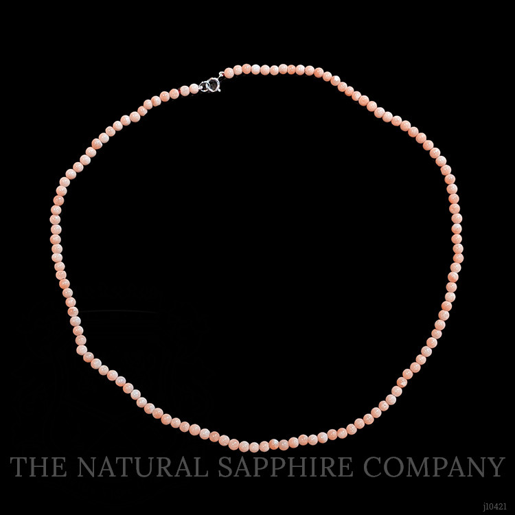 37.20 Ct. Coral Multi Stone Necklace, 18K White Gold