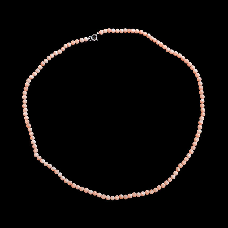 37.20 Ct. Coral Multi Stone Necklace, 18K White Gold