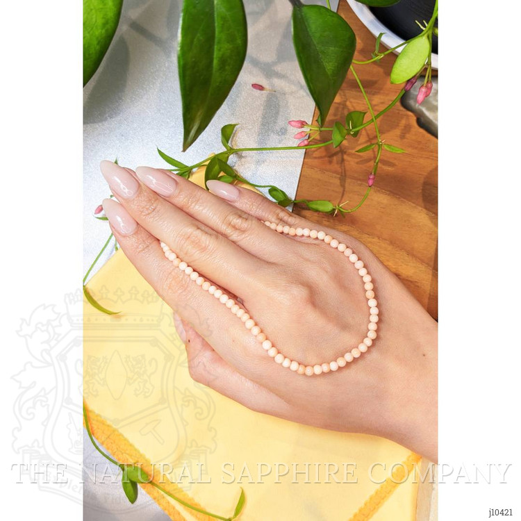 37.20 Ct. Coral Multi Stone Necklace, 18K White Gold