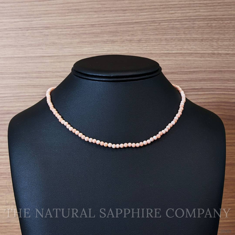 37.20 Ct. Coral Multi Stone Necklace, 18K White Gold